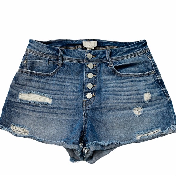 ivy & main Pants - High rise button fly distressed jean shirt Size 11